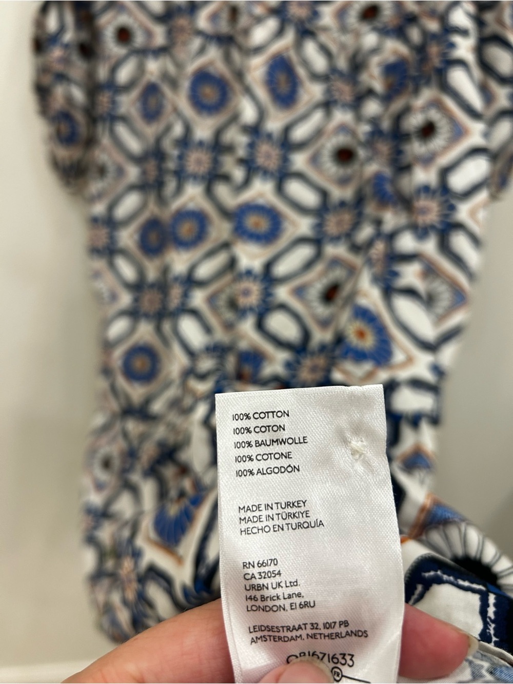 Anthropologie Bettina Tiered Shirt Dress SZ S Sapphire print boho feminine artsy - Picture 5 of 6